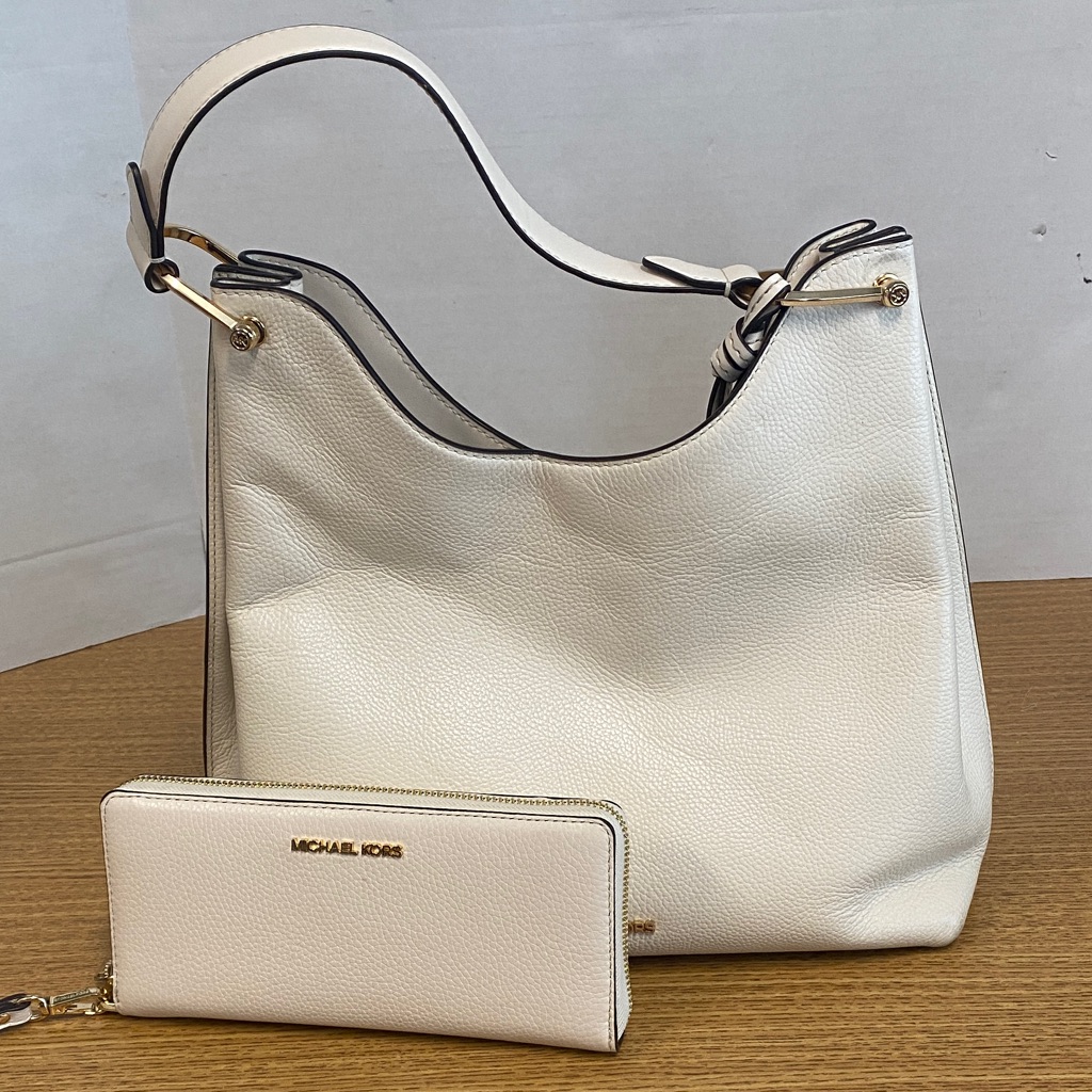 Michael Kors Cream Hobo Bag With Wallet